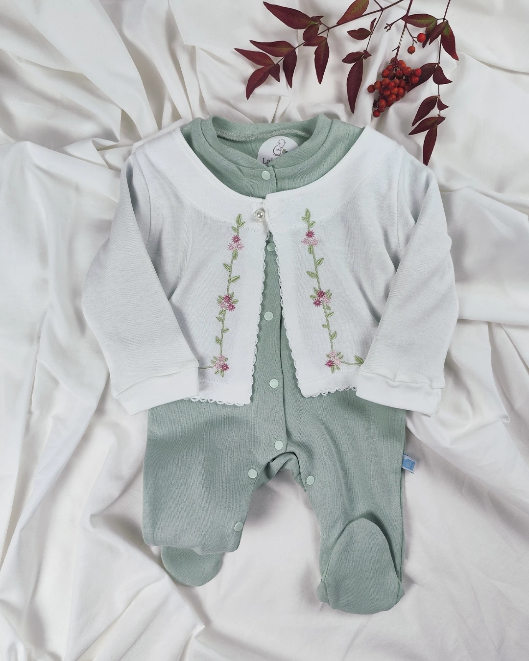 Çiçek Detaylı 2' li Takım