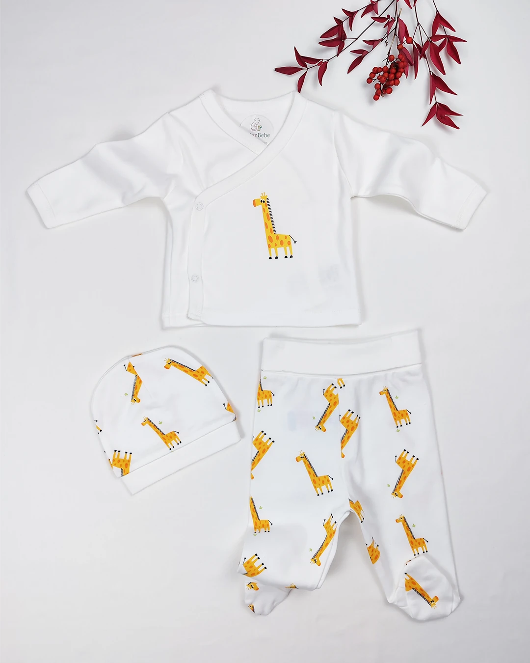 Zürafa Desenli 3'lü Set