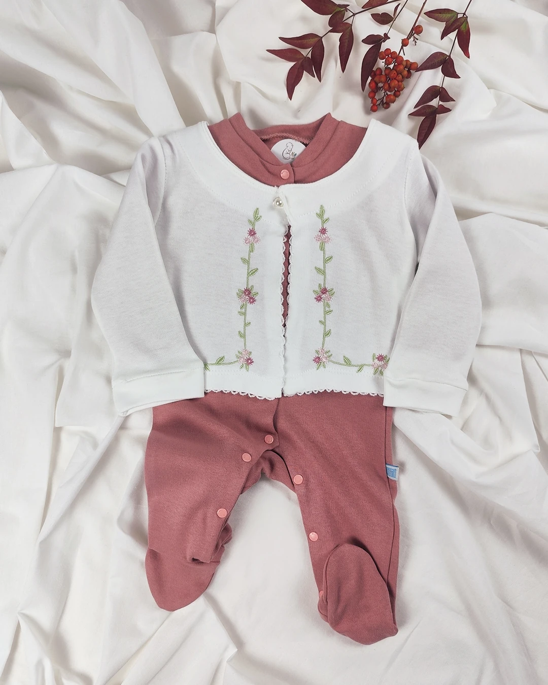 Çiçek Detaylı 2' li Takım