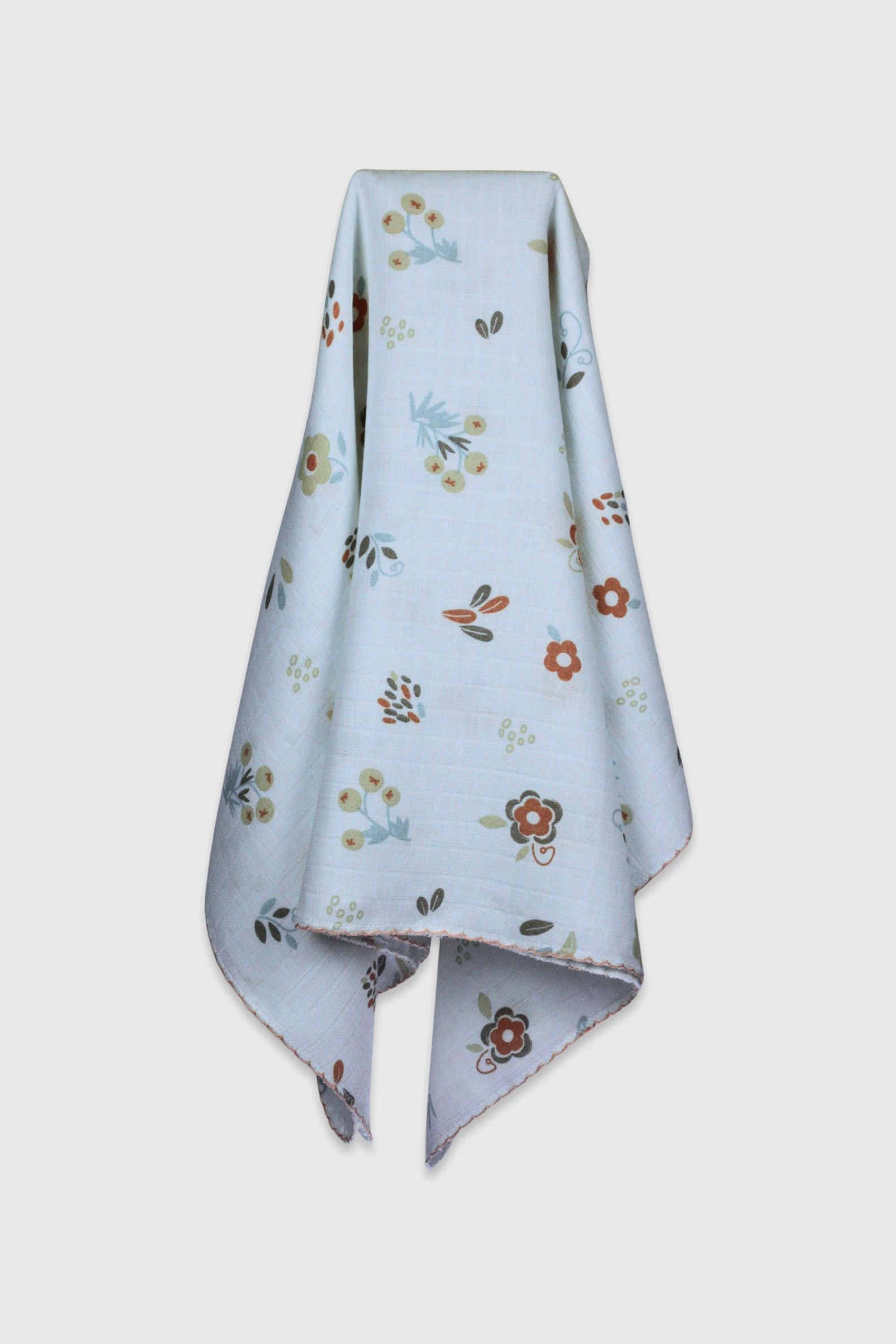 Flowers Desen Müslin Örtü (80x90)