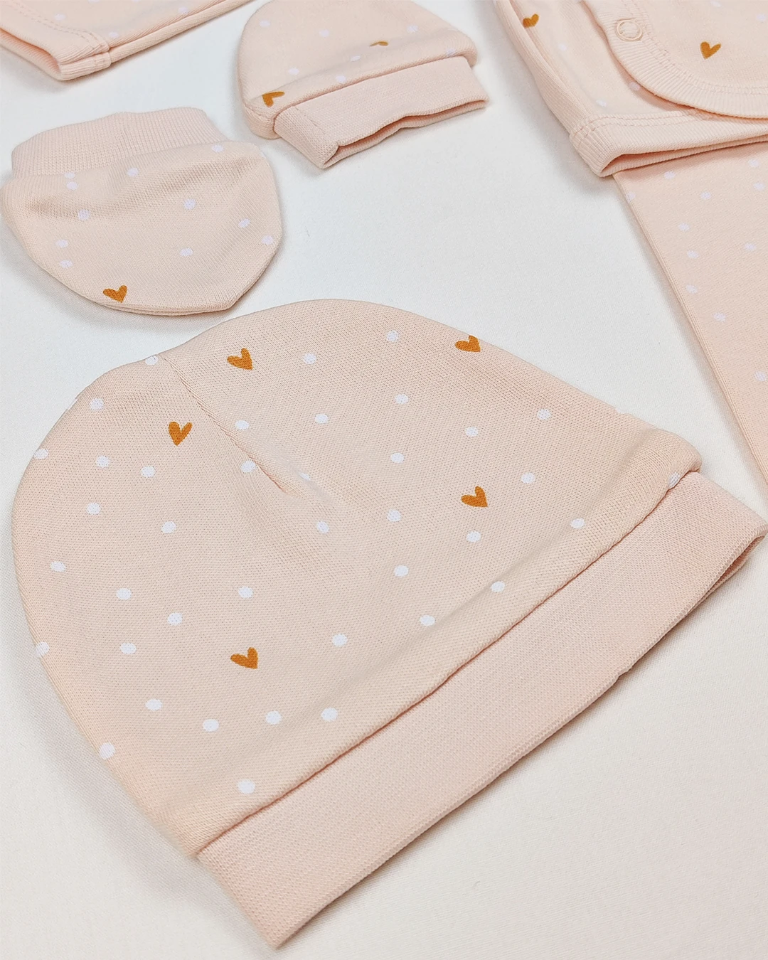 Yenidoğan Kalp Desenli 5'li Set