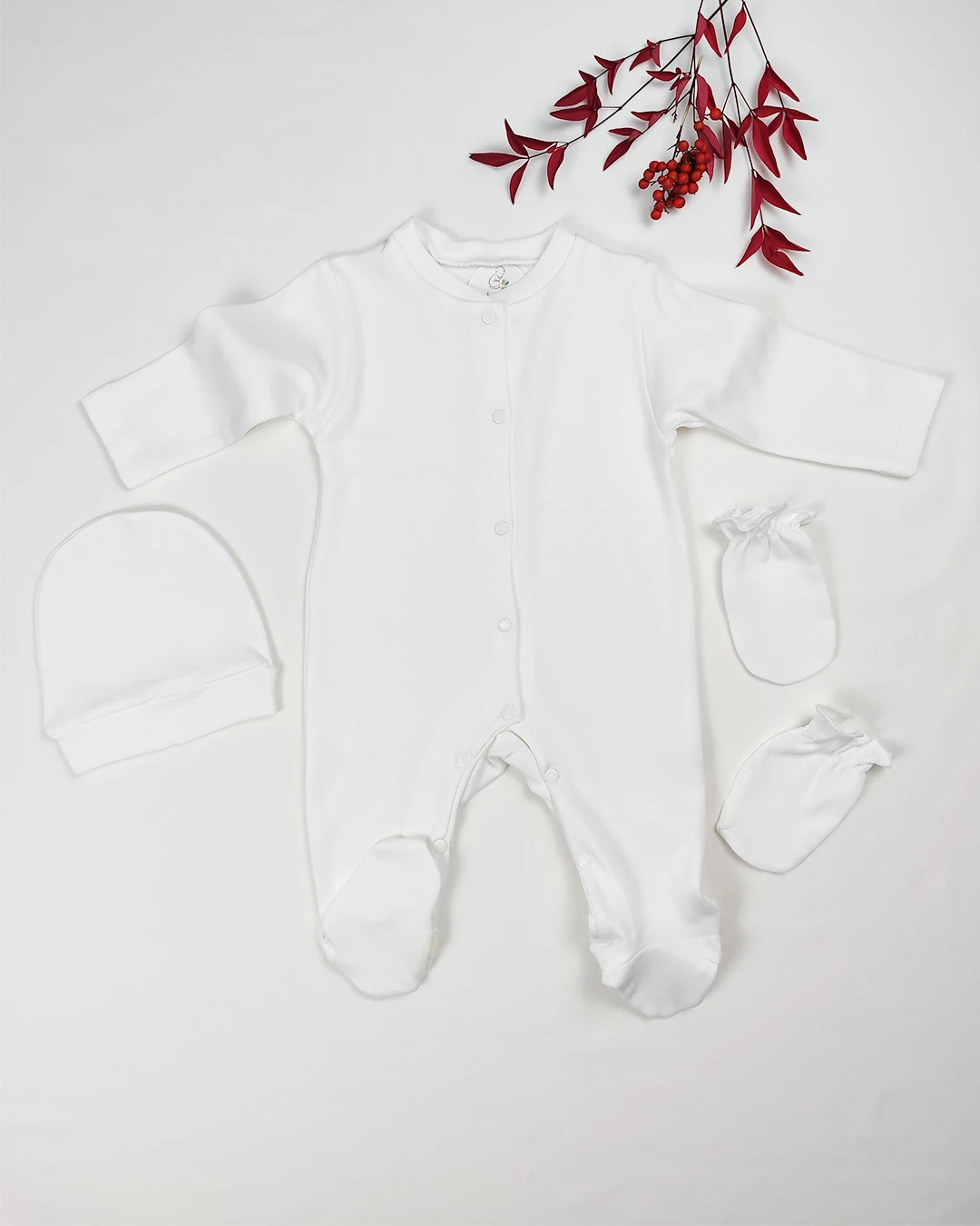Yenidoğan Unisex Düz 3' lü Set