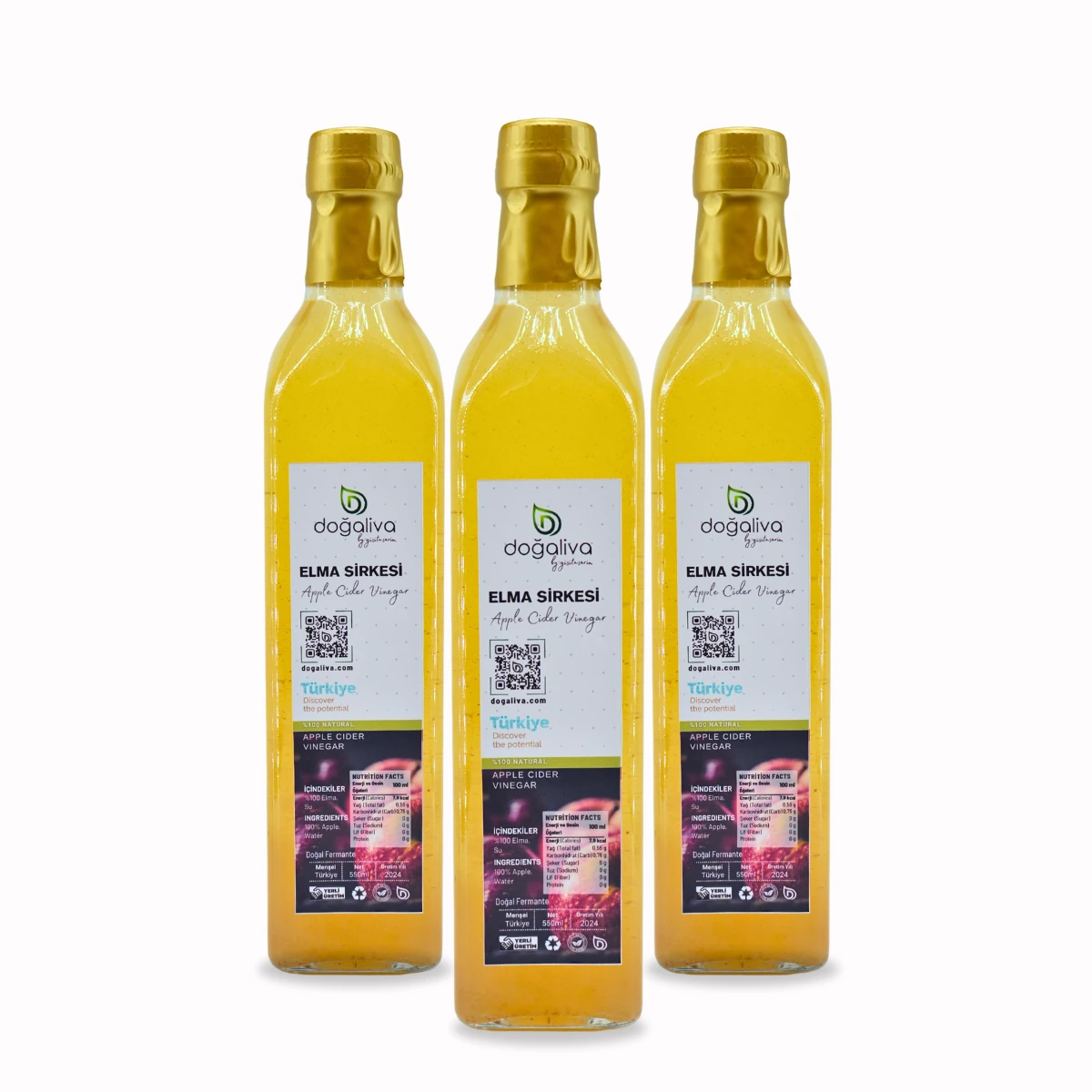 Elma Sirkesi 500ml Cam Şişe