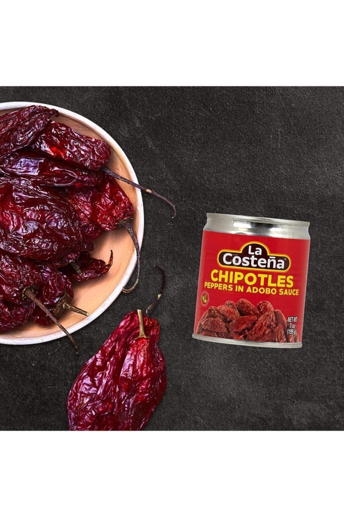 Chipotle Peppers 199gr ( 7 Oz ) Adobo Soslu Tütsülenmiş Meksika Jalapeno Biberi