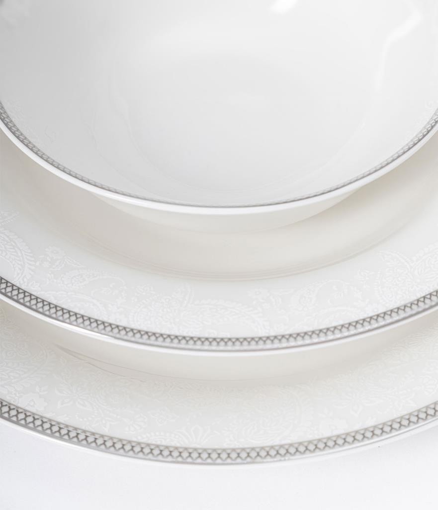 Maxx Doria Palace Collection Silver Paisley 12 Kişilik 72 Parça Yemek Takımı