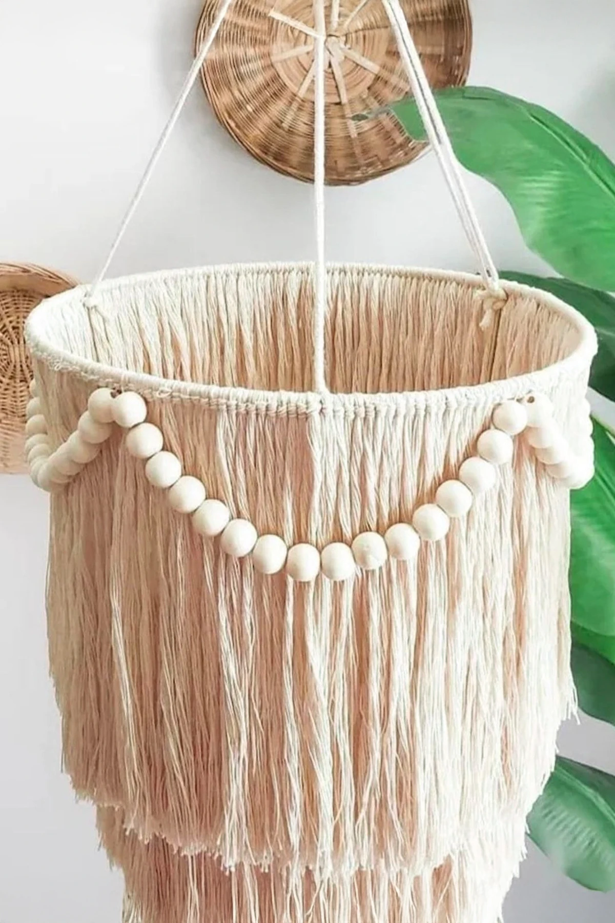 Boncuklu Makrome Sarkıt Bohem Avize