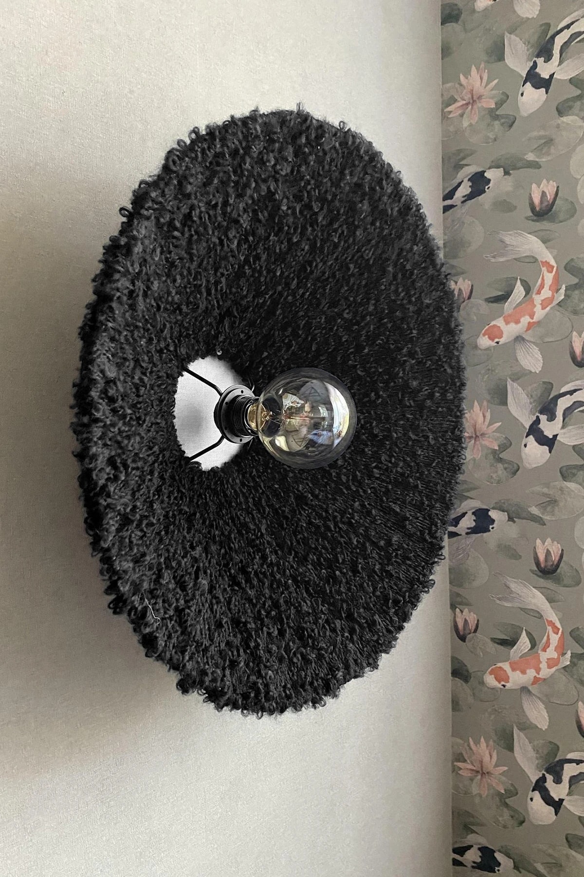 Siyah İskandinav Şapka Bohem Rustik Buklet Kaplamalı Duvar Apliği