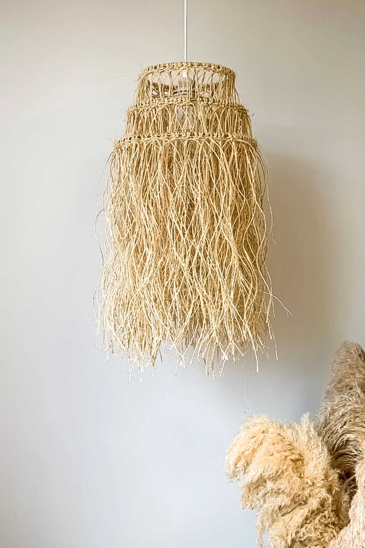 Bohem Hasır Saçaklı Katlı Avize