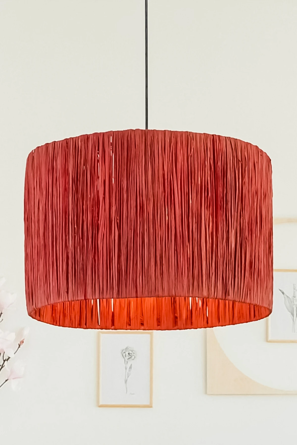 Doğal Kağıt Rafya Modern Ve Bohem Avize - rafya