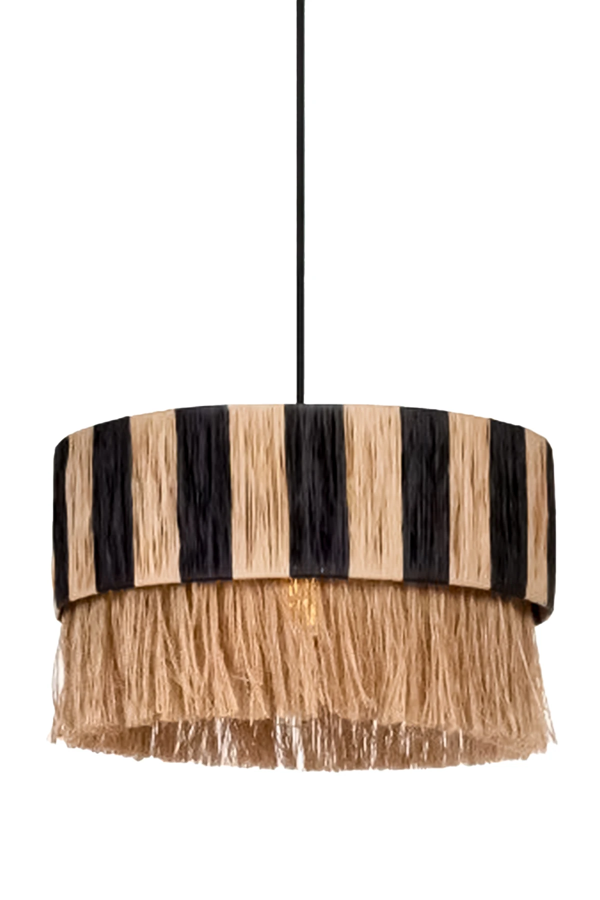 Rafya Ve Hasır Püsküllü Bohem Rustik Avize