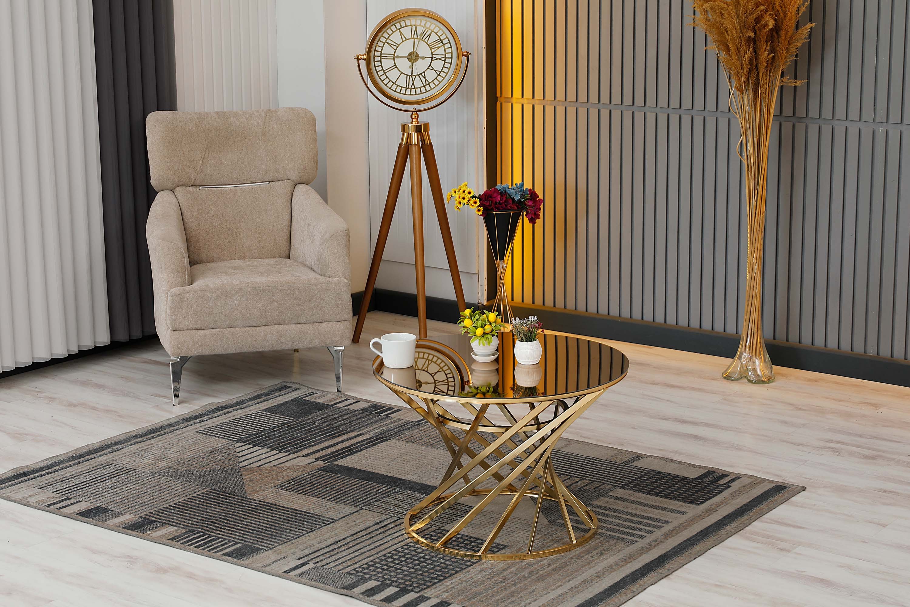 Zigonzi Home, Yelpaze Model, Gold, Orta Sehpa