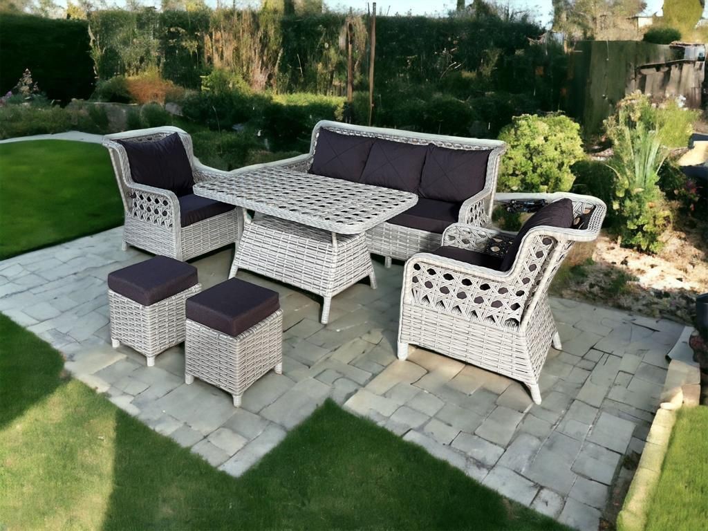 Zi̇gonzi̇ Home 3+1+1 + masalı + 2 Puf Rattan Bahçe Mobilyası