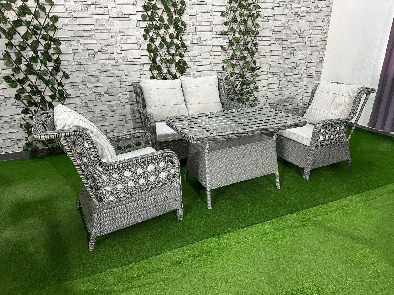 Zigonzi Home 2+1+1 Şık Ve Konforlu Rattan Bahçe Mobilyası Takımı, Vilza