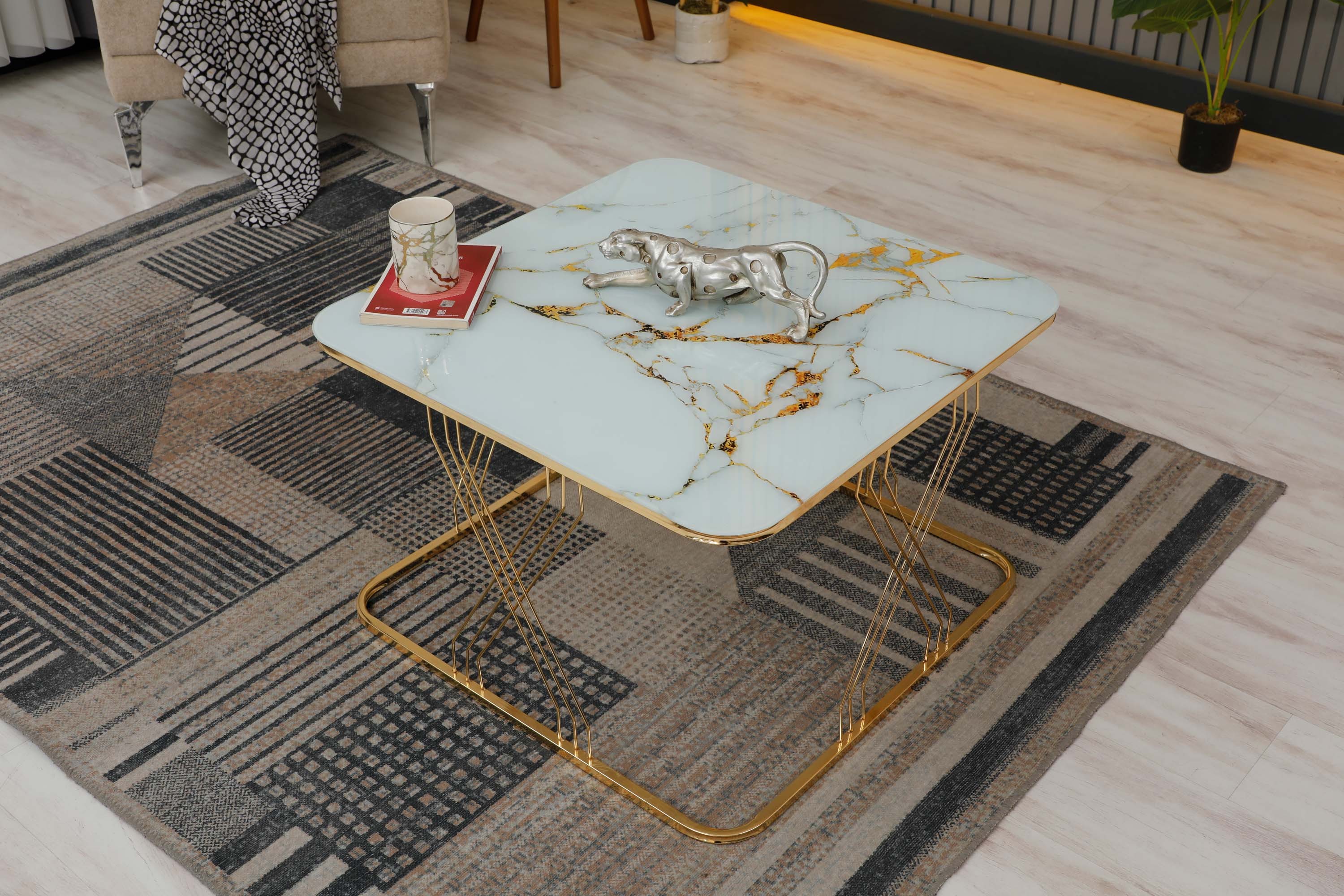 Ekoa, Orta Sehpa, Gold Metal, Zigonzi Home