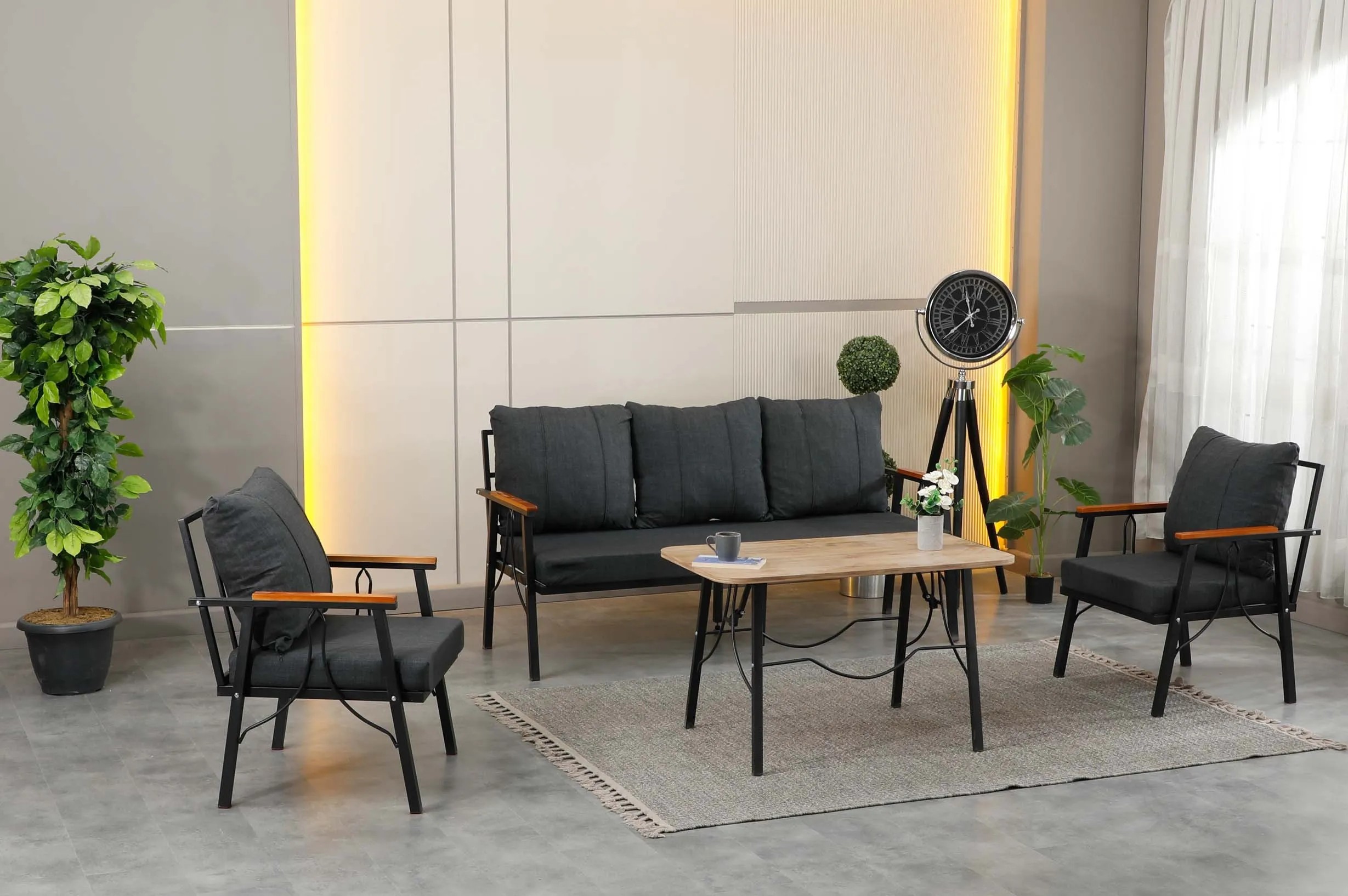 Rüya, 3+1+1 Bahçe-Balkon Mobilyası, Antrasit