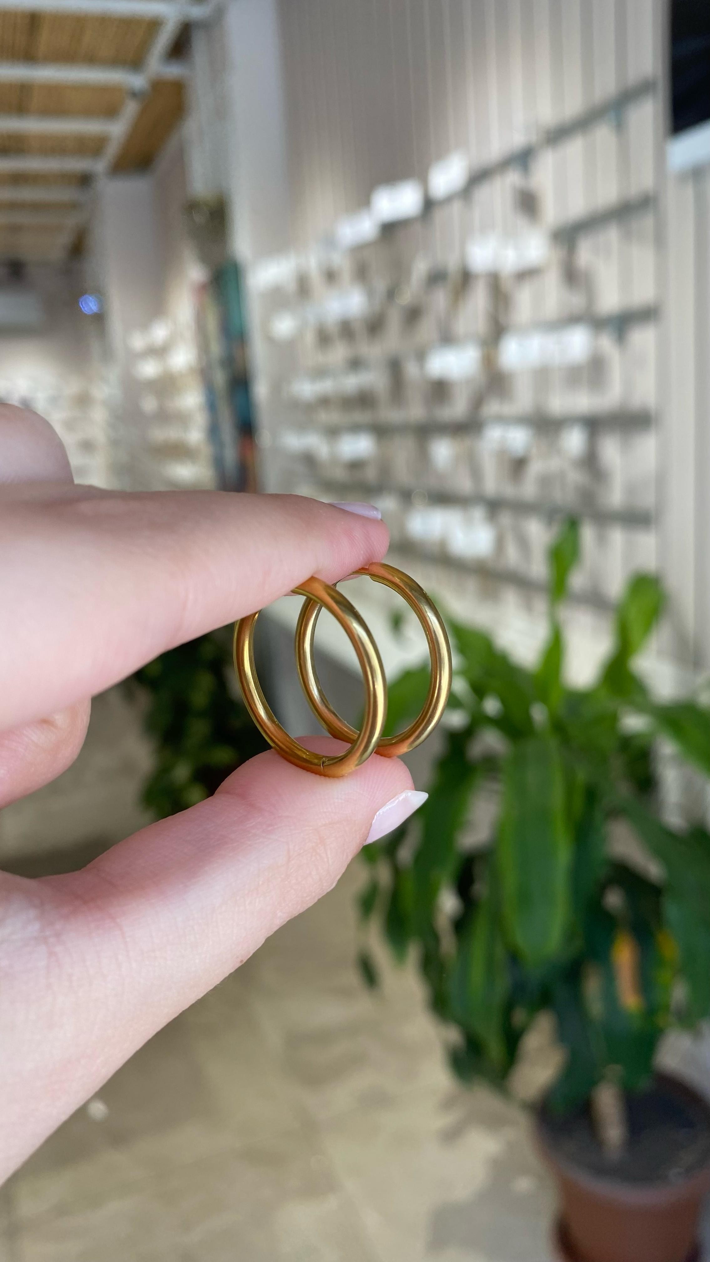 Çelik halka küpe gold