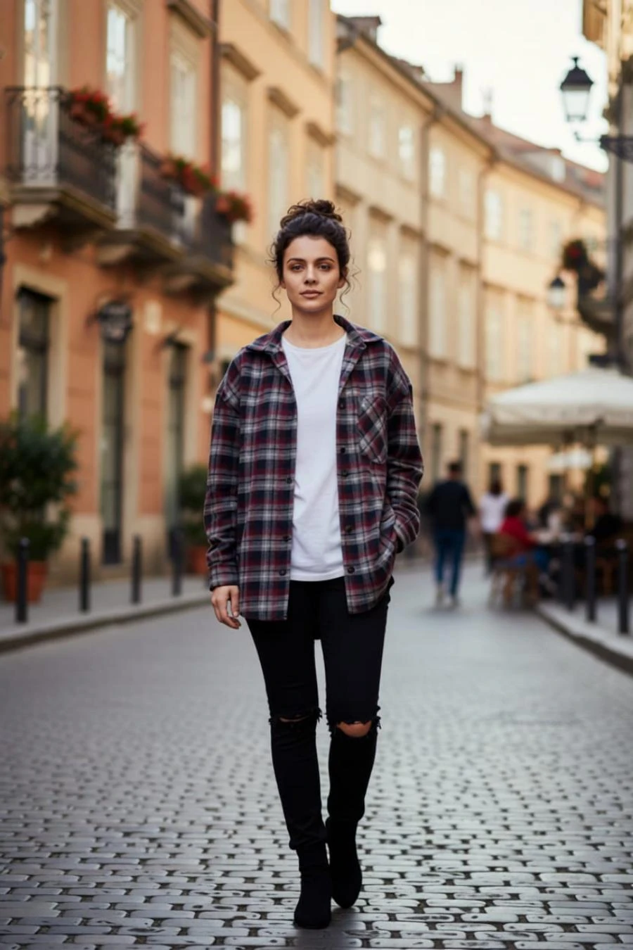 Oversize %100 Pamuk Ekose Gömlek 