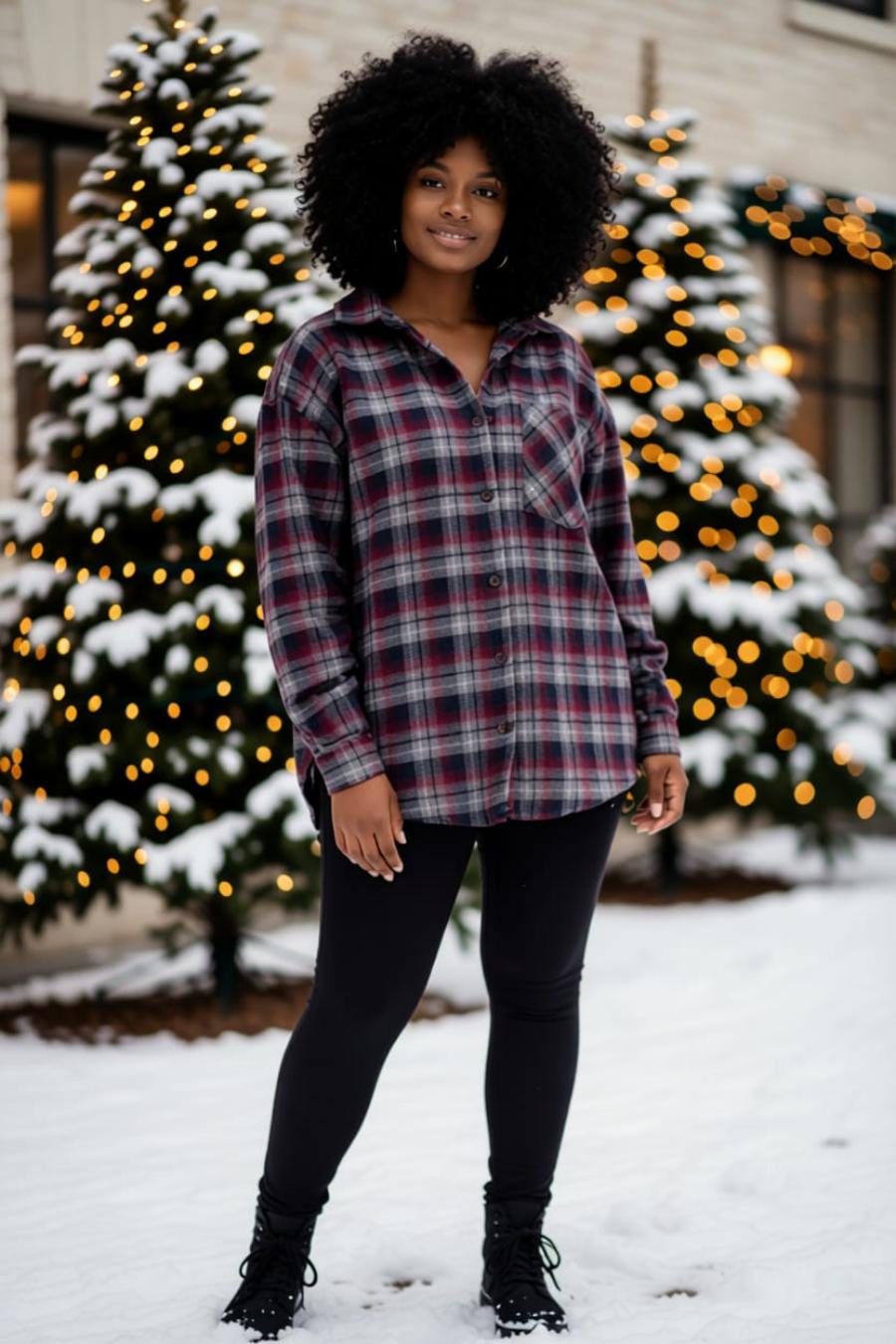 Oversize %100 Pamuk Ekose Gömlek 