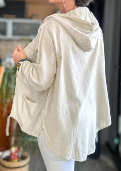 Düş Kapanı Nakış Detaylı Hırka Kapüşonlu Torba Cepli %100 Pamuk