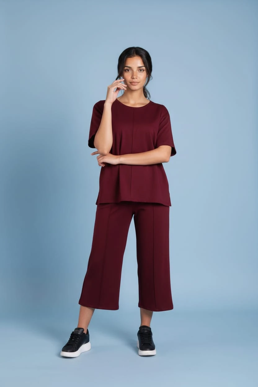 Büyük Beden Bisiklet Yaka Kısa Kollu Takım