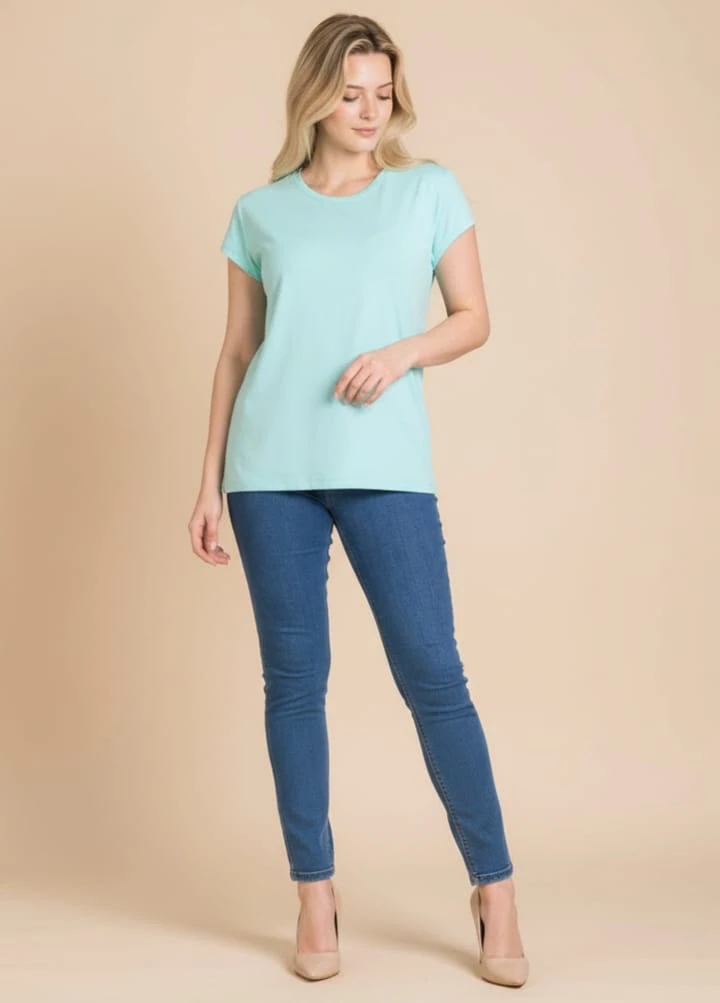 Büyük Beden Basic T-Shırt V Yaka %95 Pamuk %5 Likra