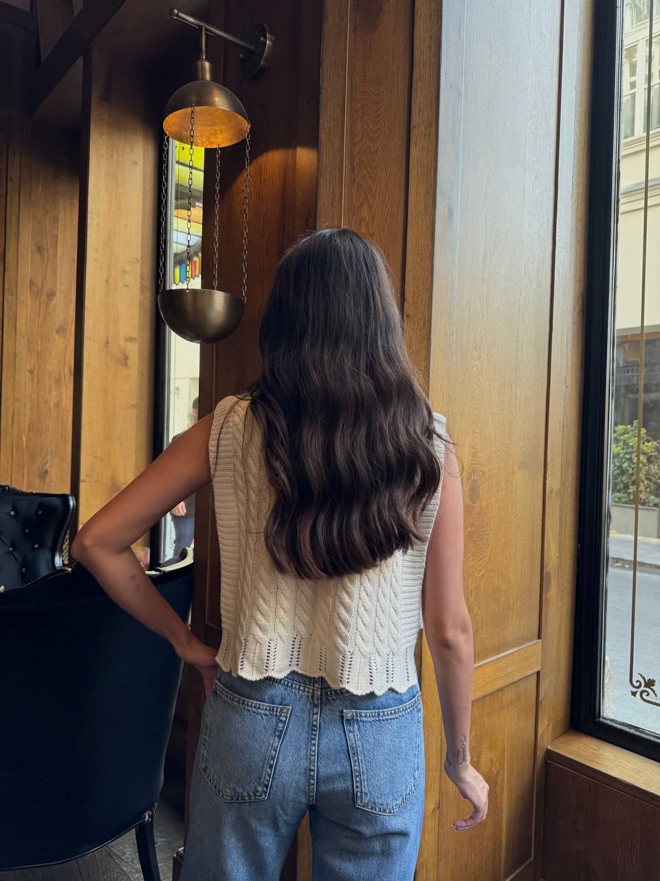 Yandan Bağlama Detaylı Saç Örgü Süveter