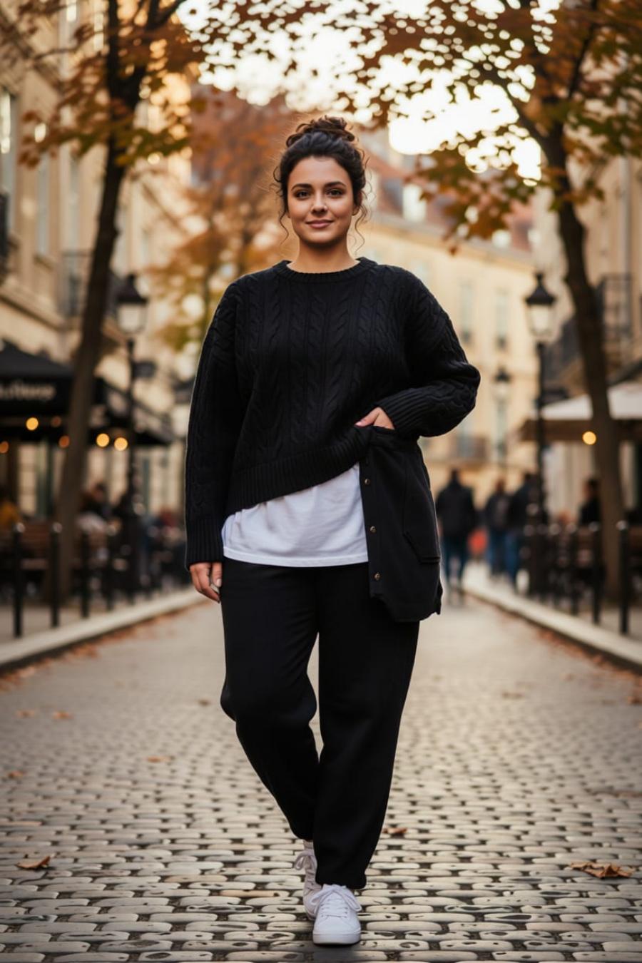 Ön Dikiş Detay Cepli Beli Lastikli %100 Organik Pamuk Örme Havuç Pantolon