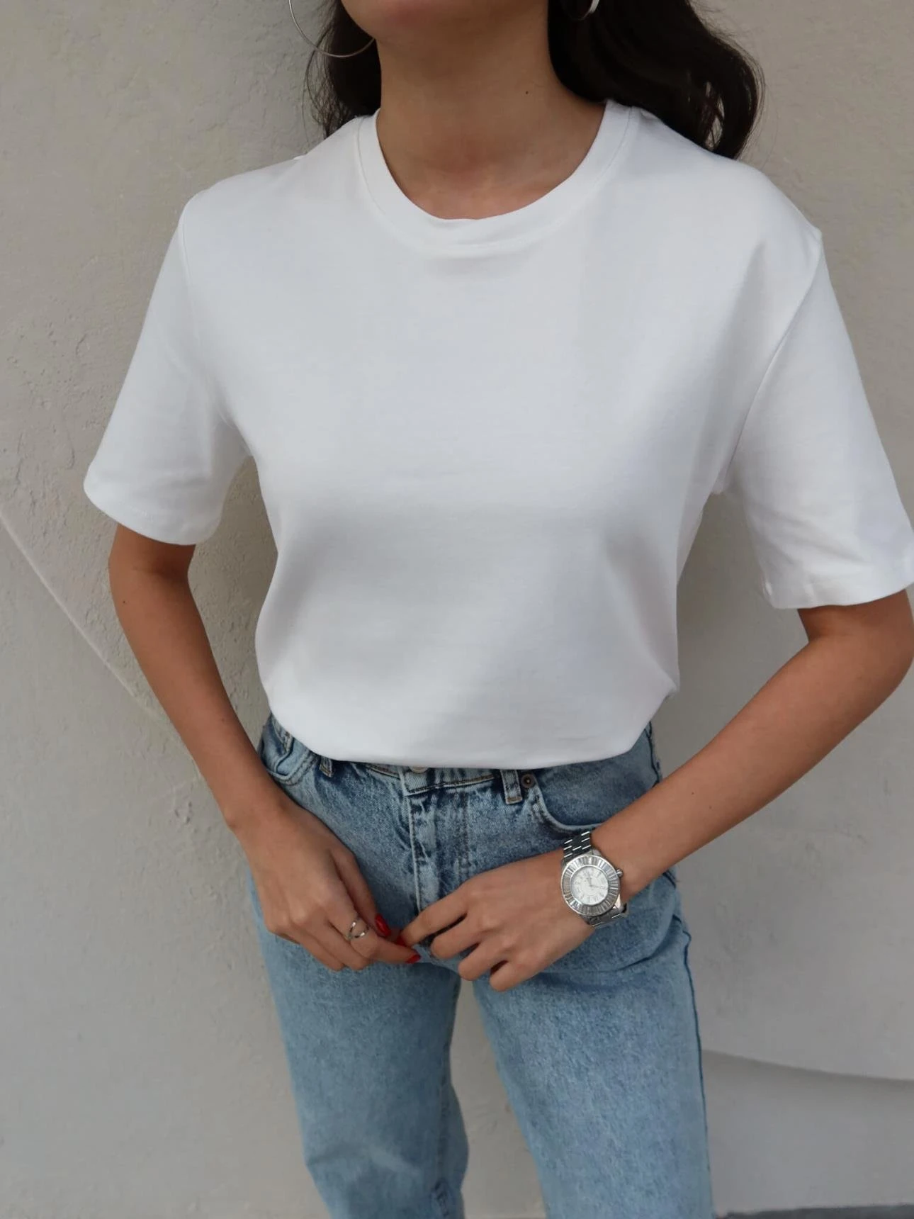 Bisiklet Yaka Basic T-Shirt %100 Pamuk