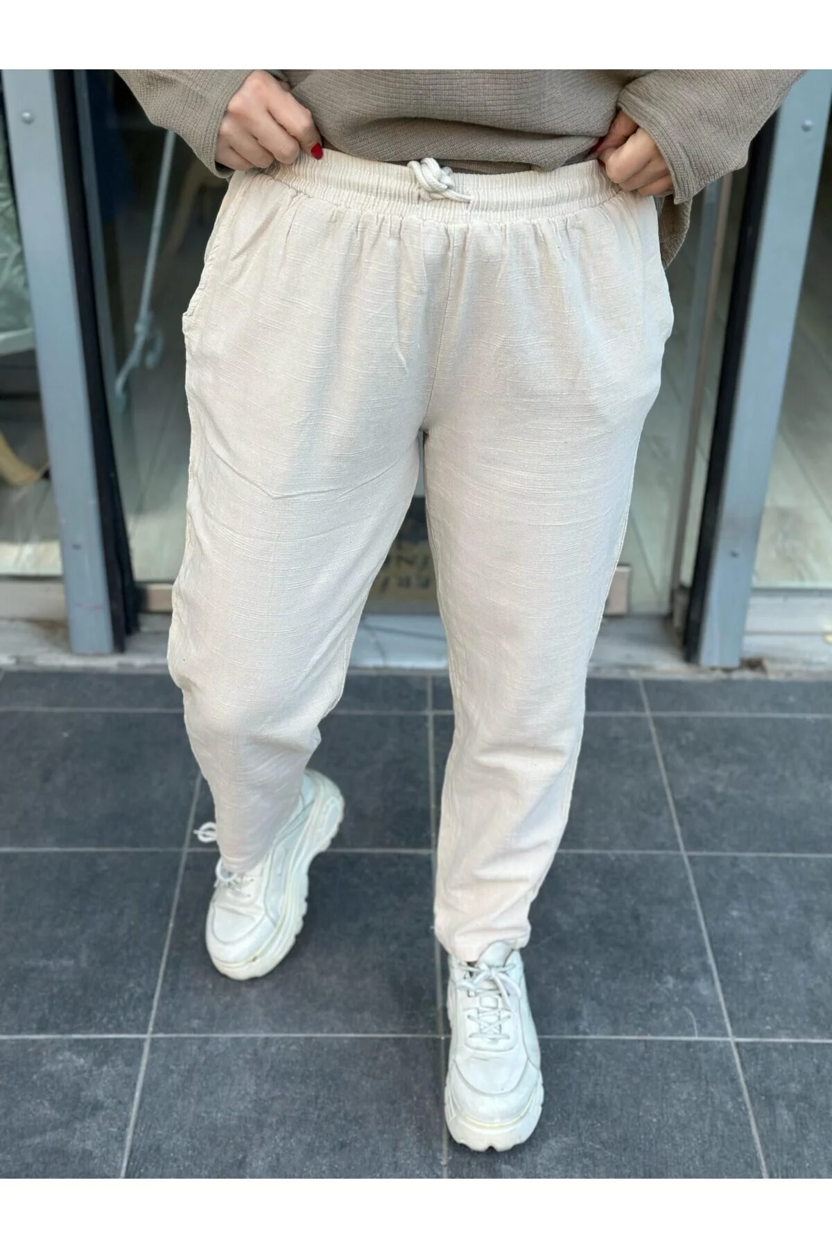 İtalyan Tasarım Keten Pantolon %100 Pamuk
