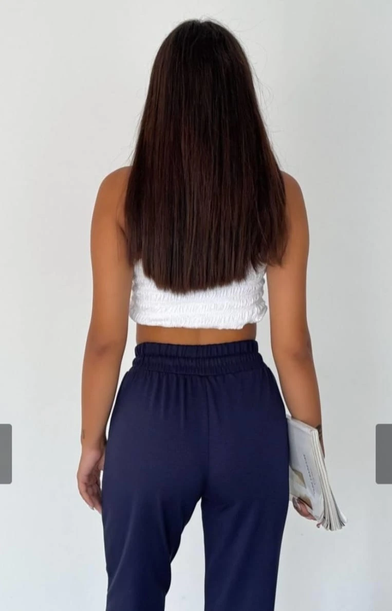 Modal Kumaş Eşofman Altı Yırtmaç Detaylı Dar Paça 