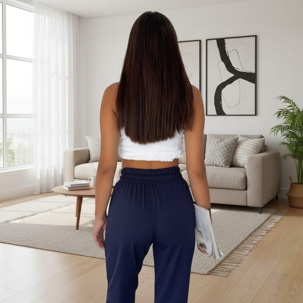 Modal Kumaş Eşofman Altı Yırtmaç Detaylı Dar Paça 