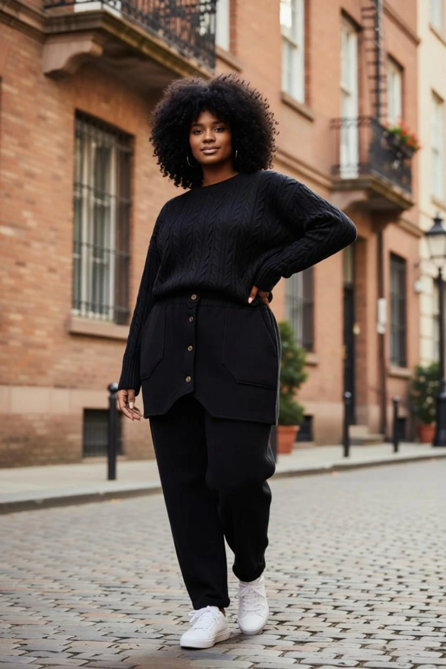 Ön Dikiş Detay Cepli Beli Lastikli %100 Organik Pamuk Örme Havuç Pantolon