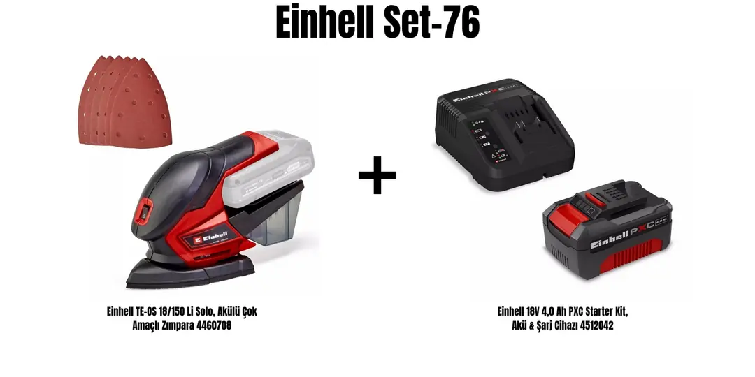 Einhell set-76(Einhell TE-OS 18/150 Li Akülü Çok Amaçlı Zımpara+