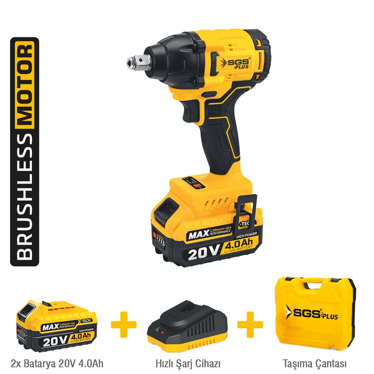 SGS AKÜLÜ DARBELİ SOMUN SIKMA / 20 VOLT / 4 Ah / BL SGS5502