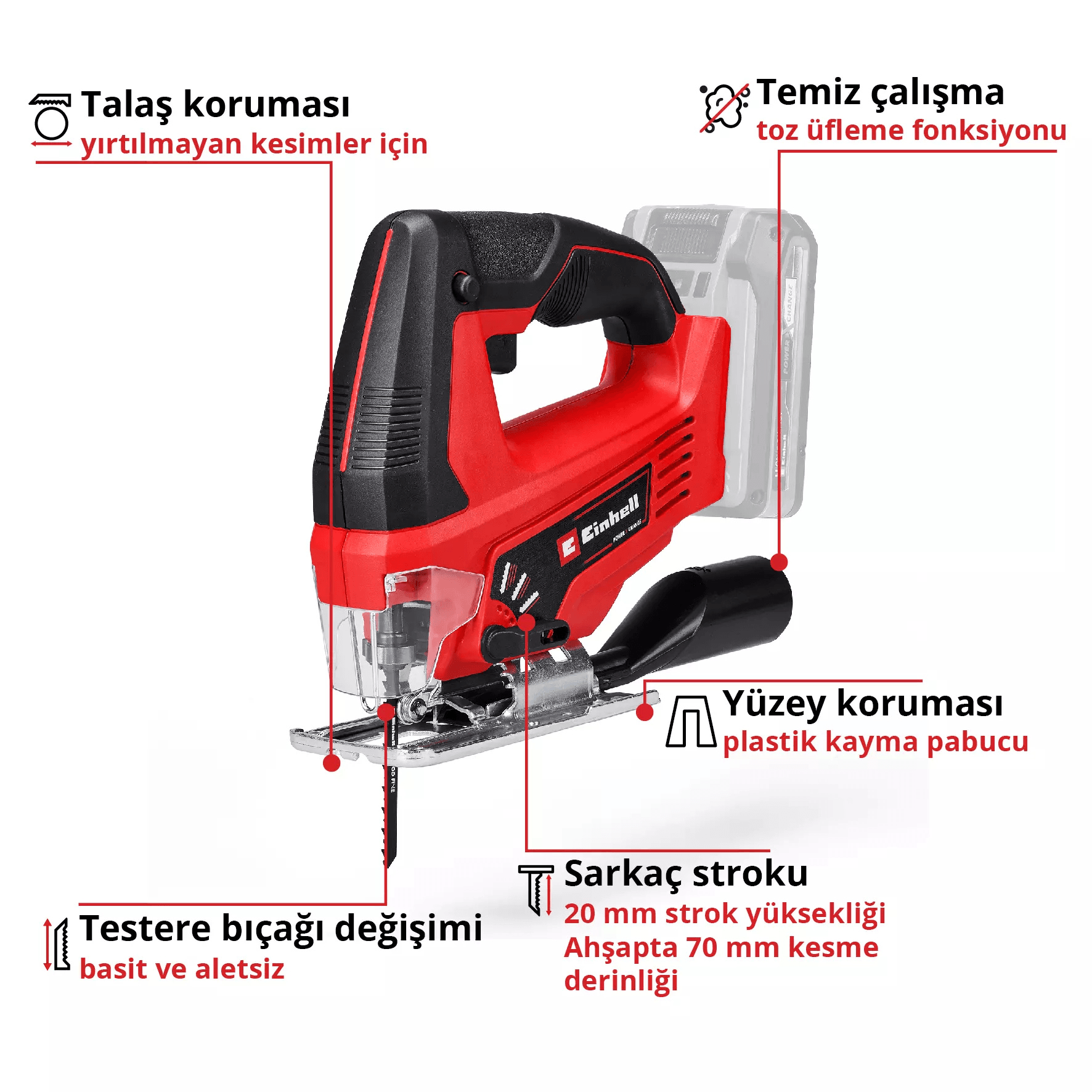 Einhell TC-JS 18 Li - Solo, Akülü Dekupaj Testere