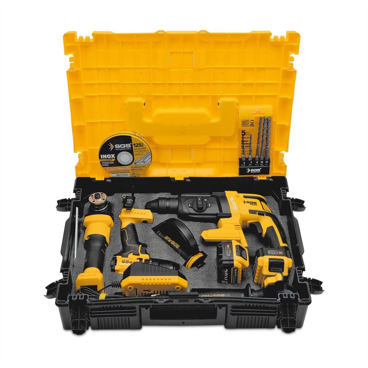COMBO SET 3 PARÇA (Darbeli Matkap/Kırıcı-Delici Matkap/Avuç Taslama Makinesi) SGS5450