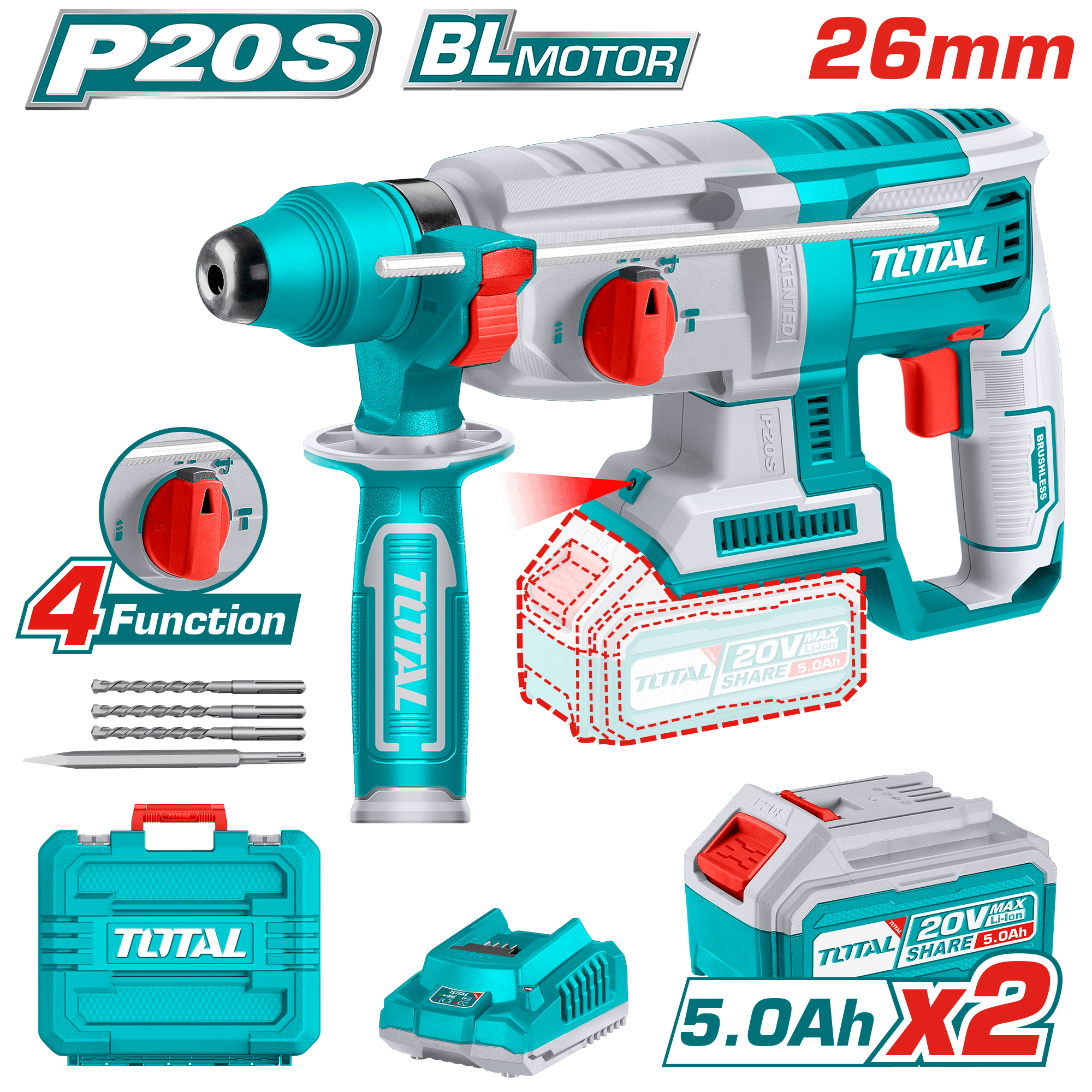 LI-ION AKÜLÜ KÖMÜRSÜZ KIRICI DELİCİ 2x5.0AH