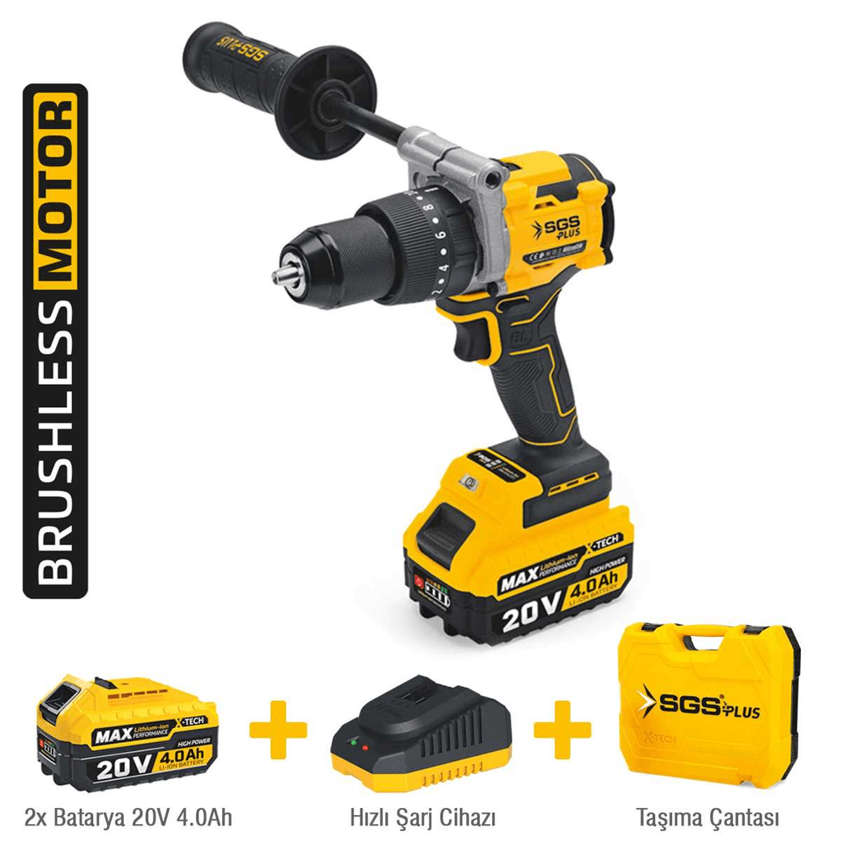 SGS AKÜLÜ DARBELİ MATKAP 130NM / 20 VOLT / 4 Ah / Kömürsüz SGS5533