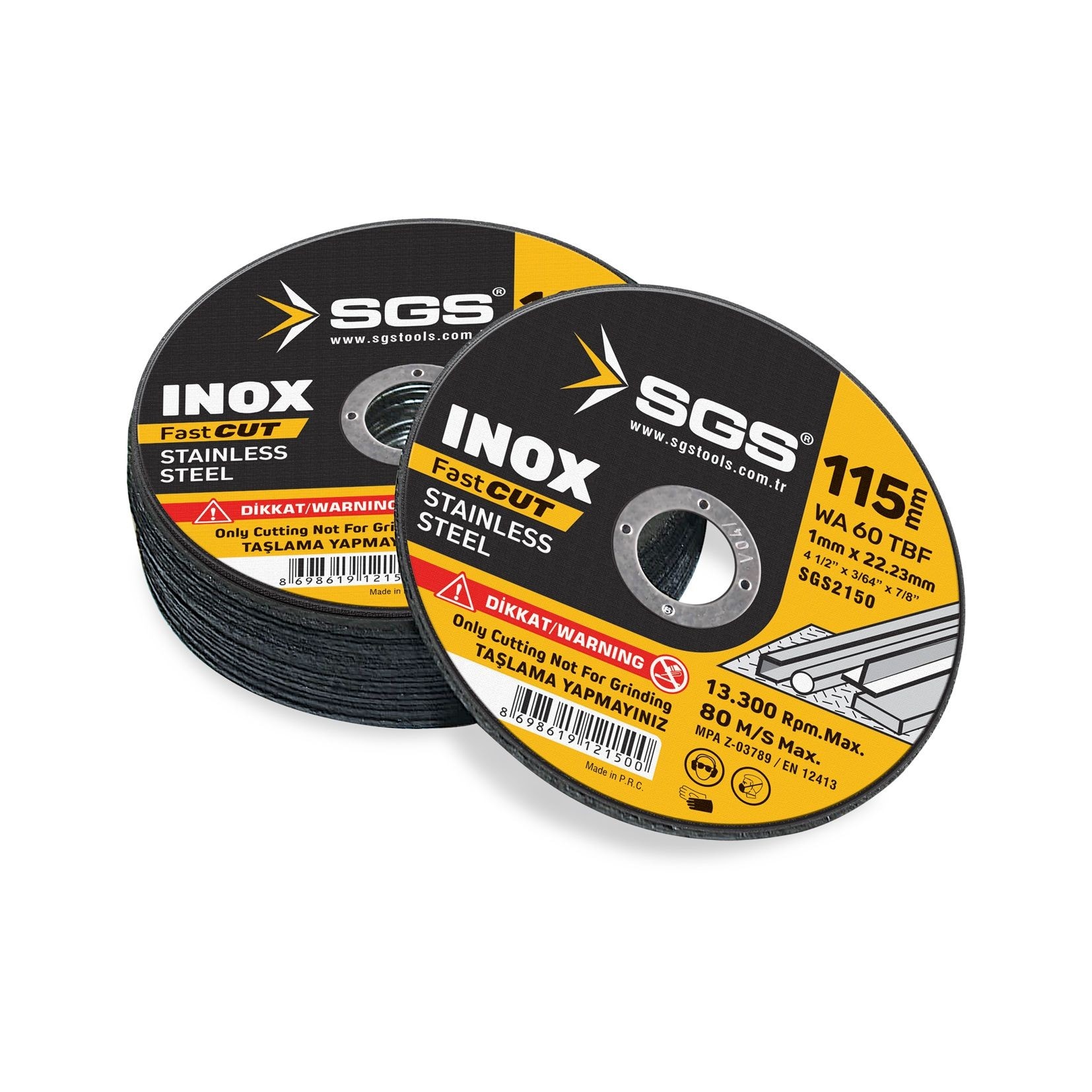 INOX KESİCİ 115MM x 1.0MM x 22MM (10 Adet)