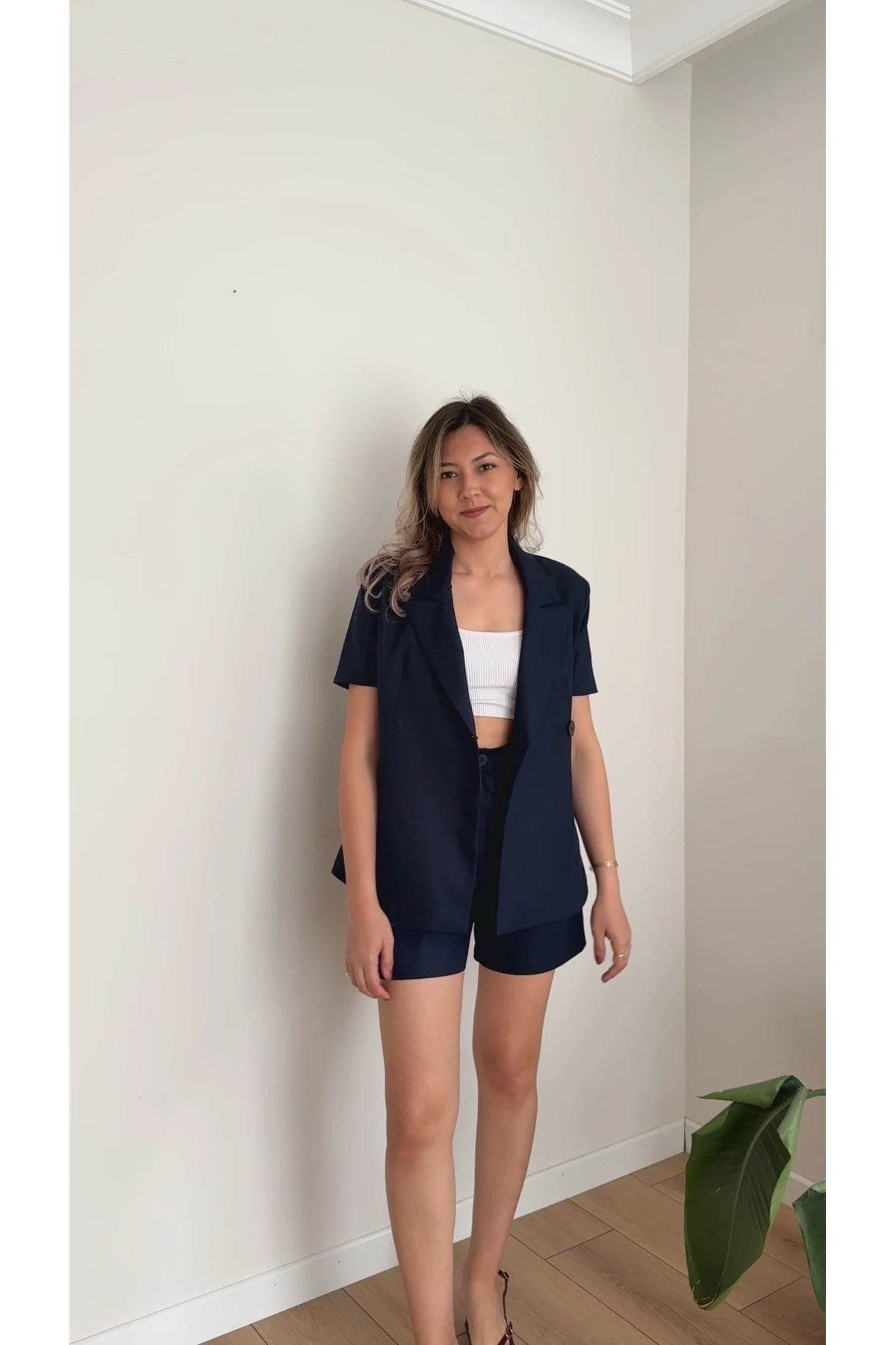 Premium Ceket Şort Takım - Lacivert