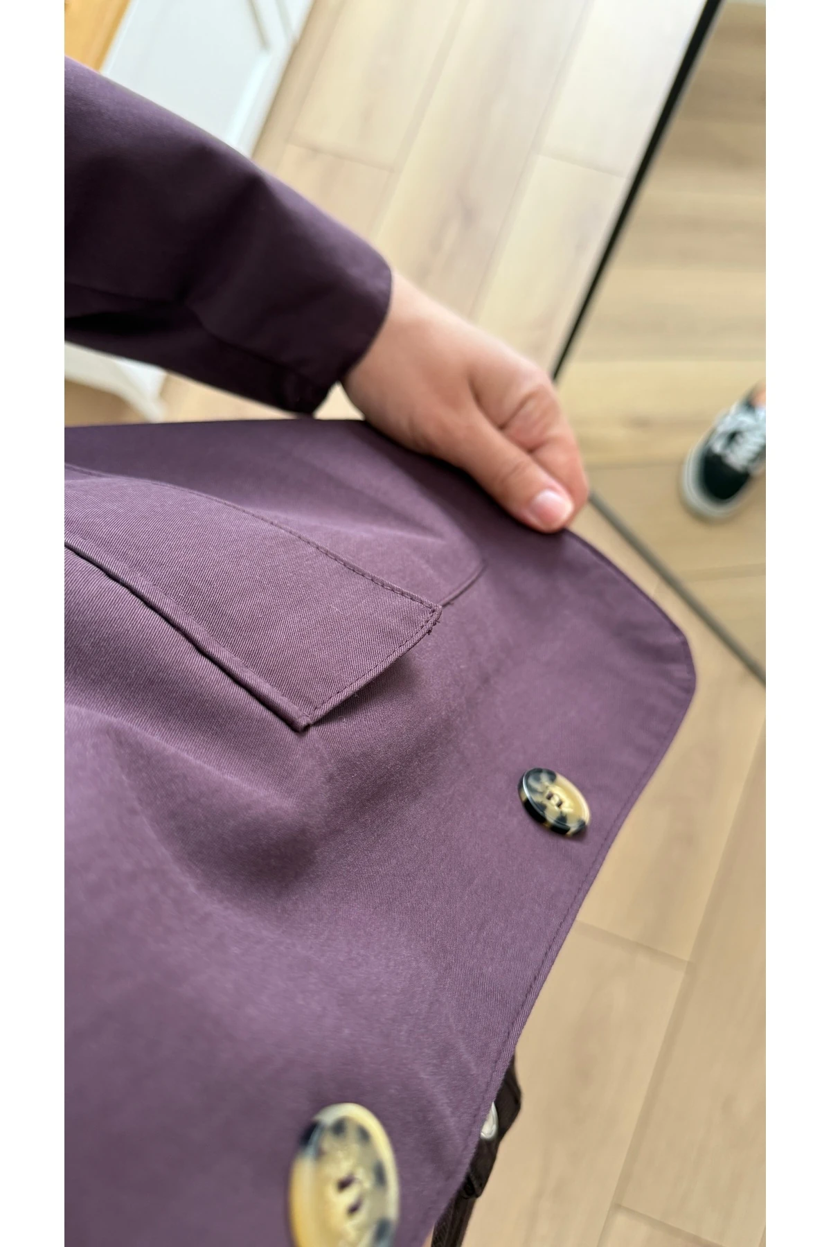 Gabardin Ceket - Mürdüm