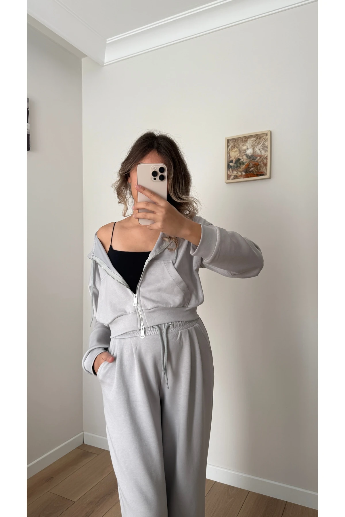 Fermuar Detaylı Eşofman Takımı - Gri