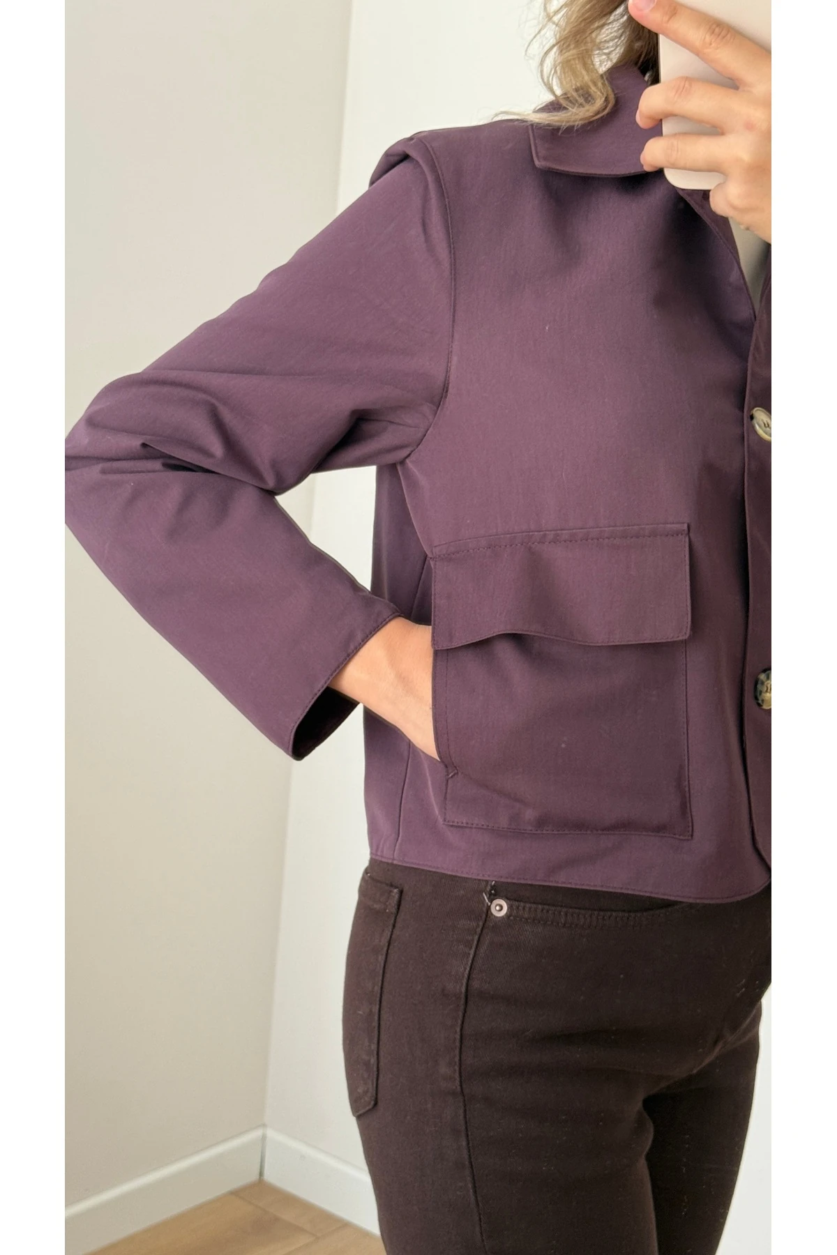 Gabardin Ceket - Mürdüm