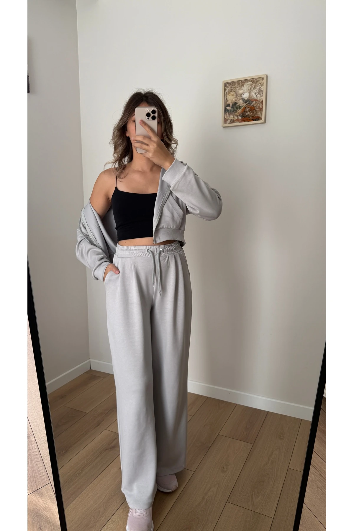 Fermuar Detaylı Eşofman Takımı - Gri