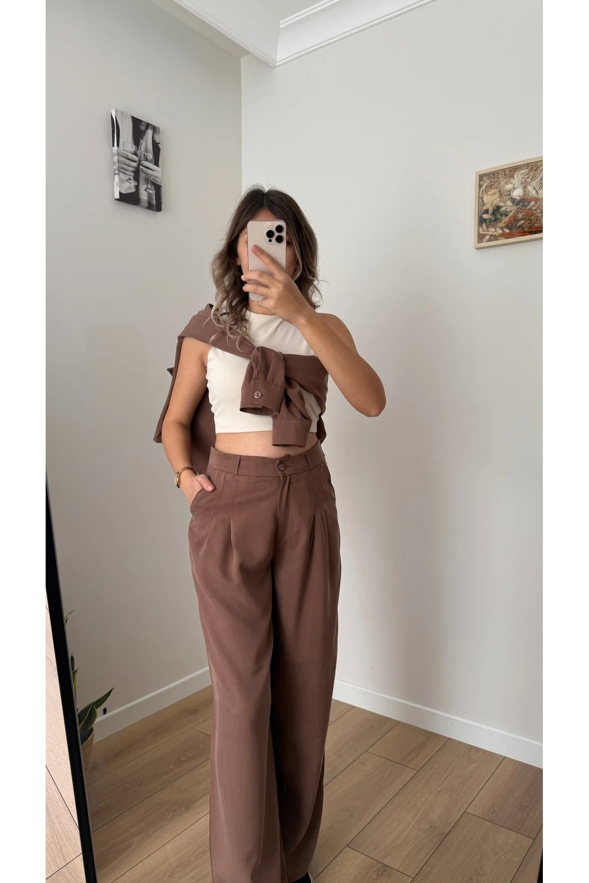 Gömlek Pantolon Takım - Kahverengi