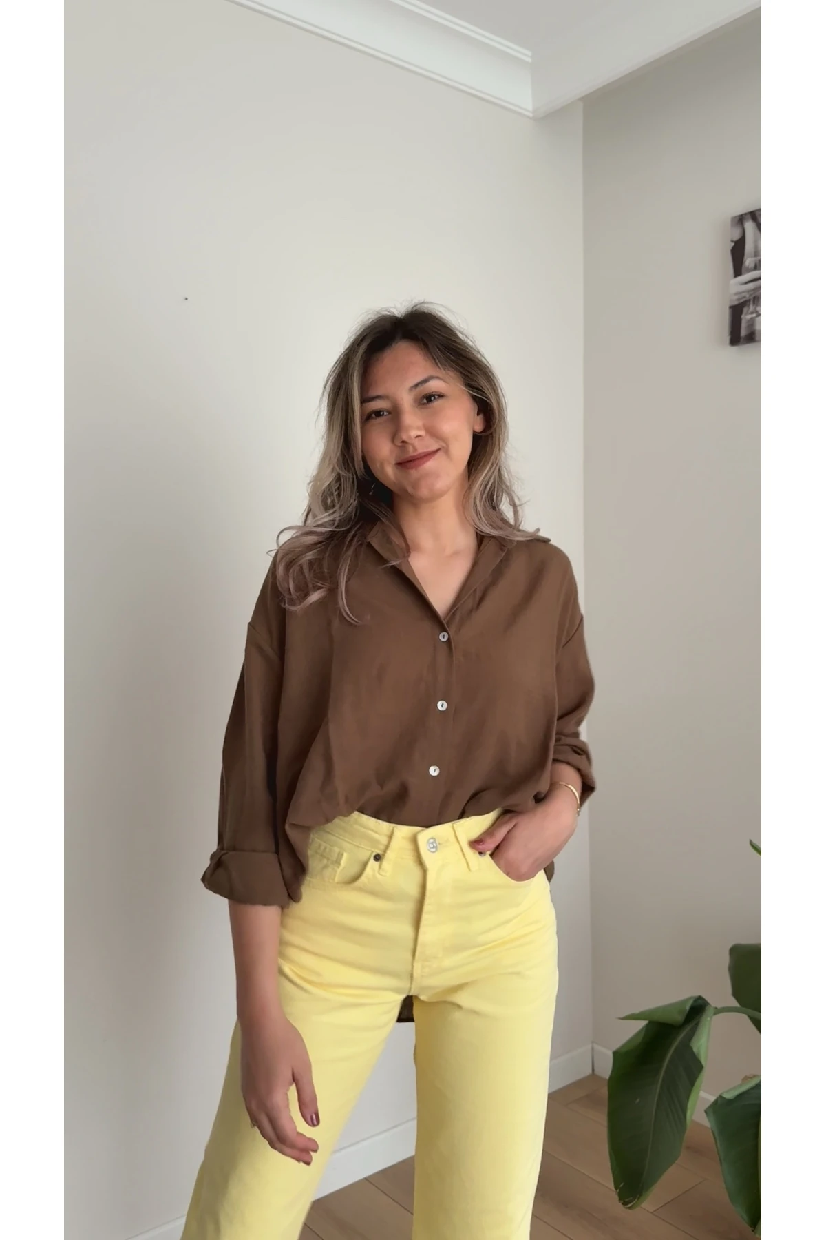 Yüksek Bel Düz Paça Jean Pantolon