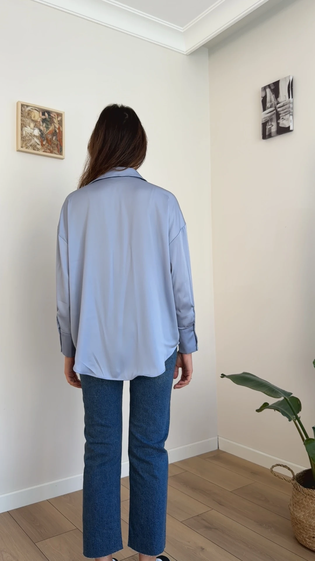 Saten Gömlek - Bebe Mavi