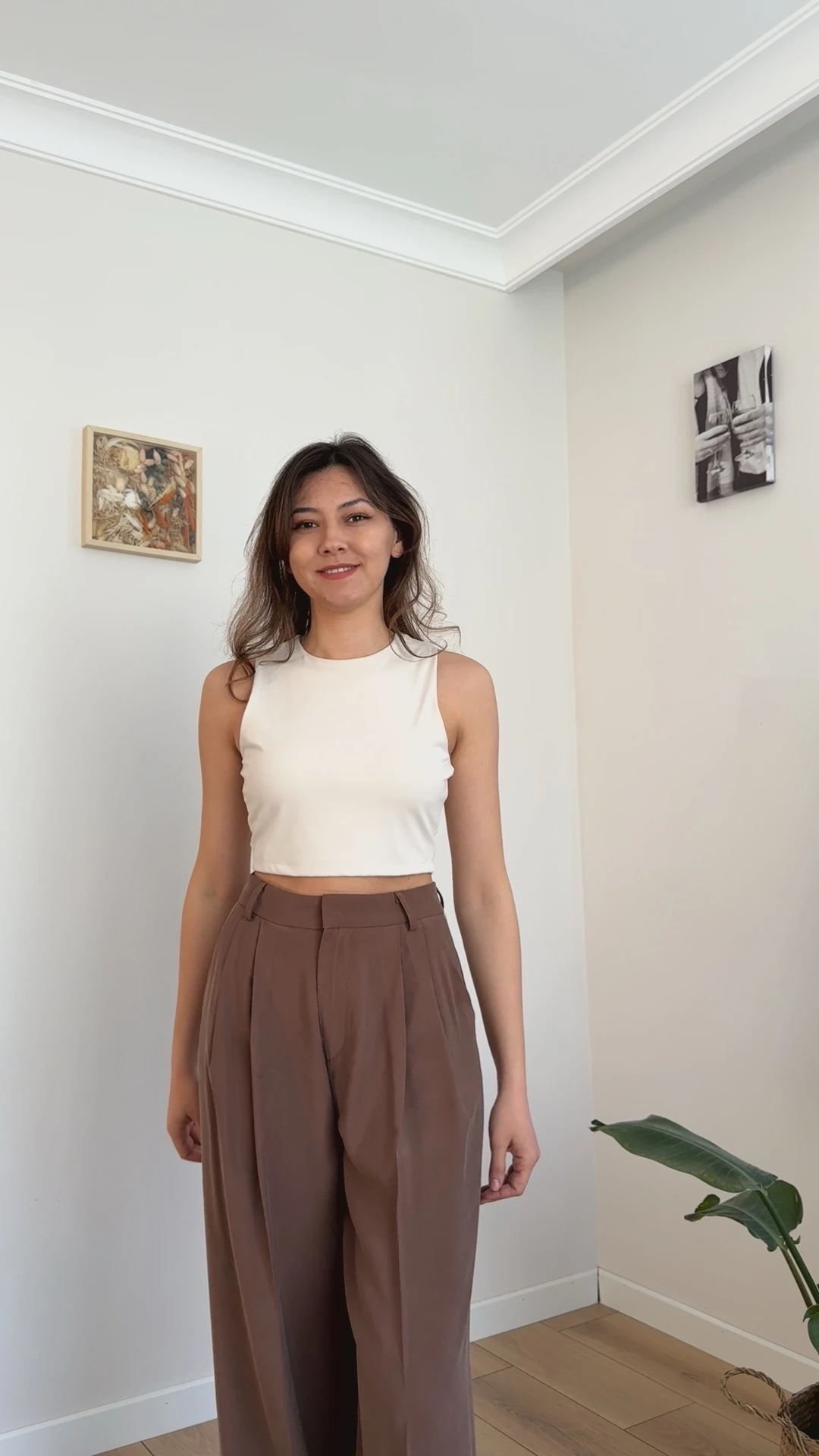 Sıfır Kol Basic Pamuk Crop Body - Bej