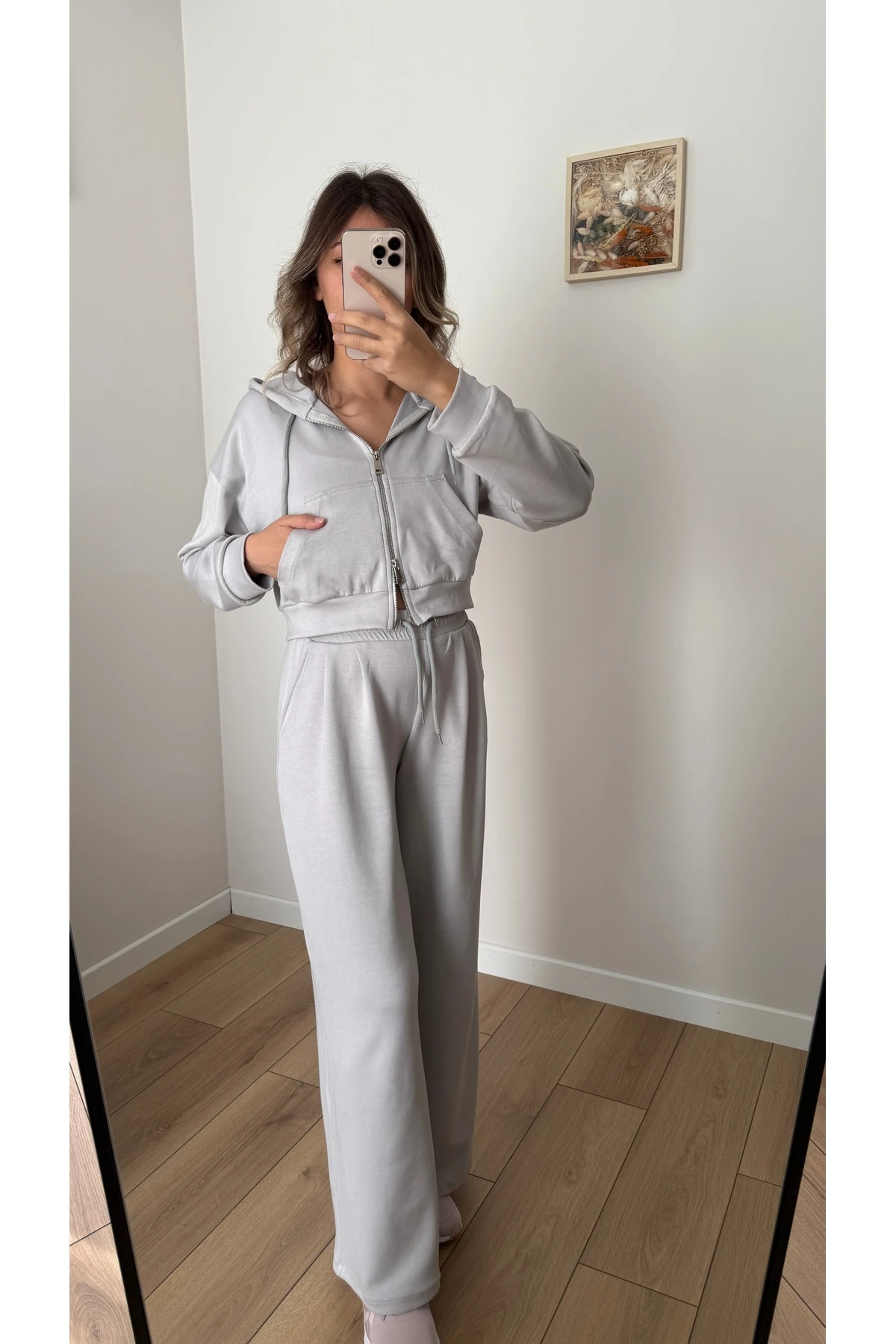 Fermuar Detaylı Eşofman Takımı - Gri