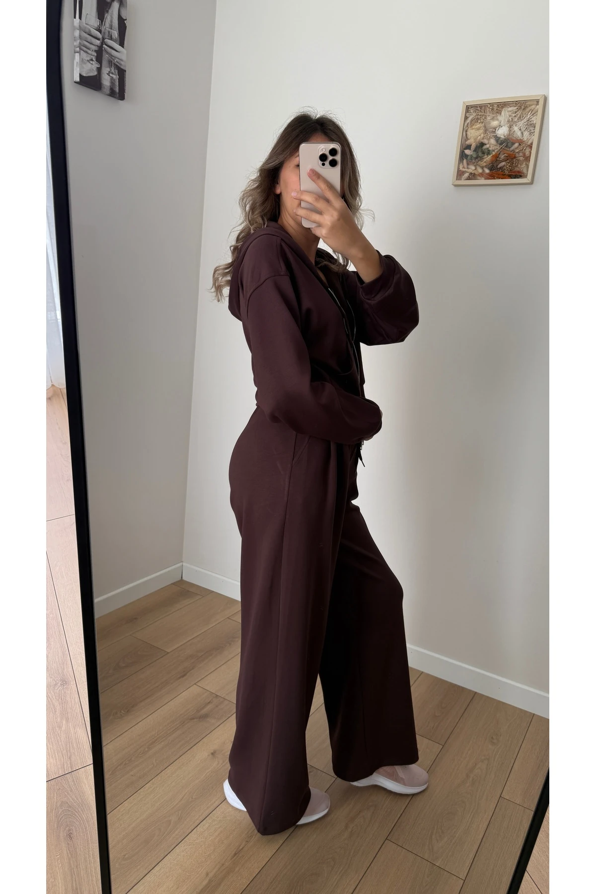 Fermuar Detaylı Eşofman Takımı - Kahverengi